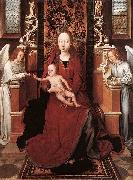 Virgin and Child Enthroned with Two Angels Hans Memling